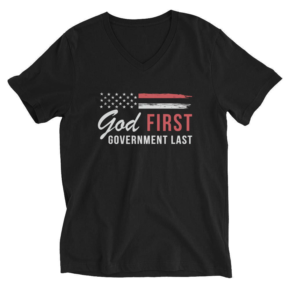 God First Government Last Women's V-Neck Shirt