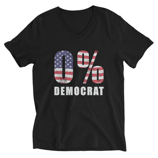 0% Democrat Women's V-Neck Shirt